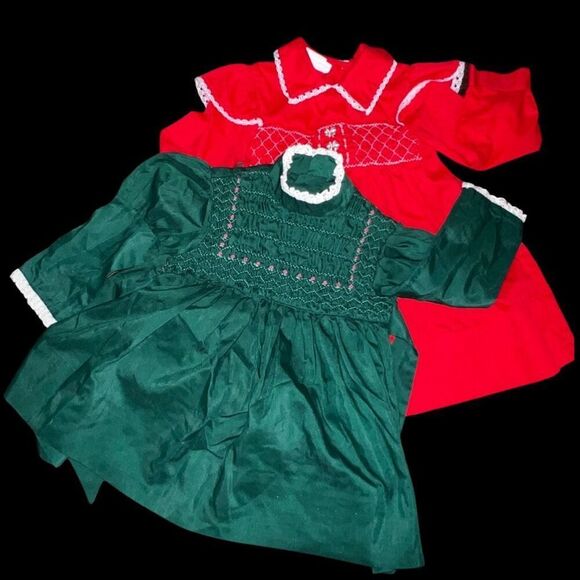 2 Vintage Polly Flanders Smock Dresses Size 3T - Picture 1 of 7